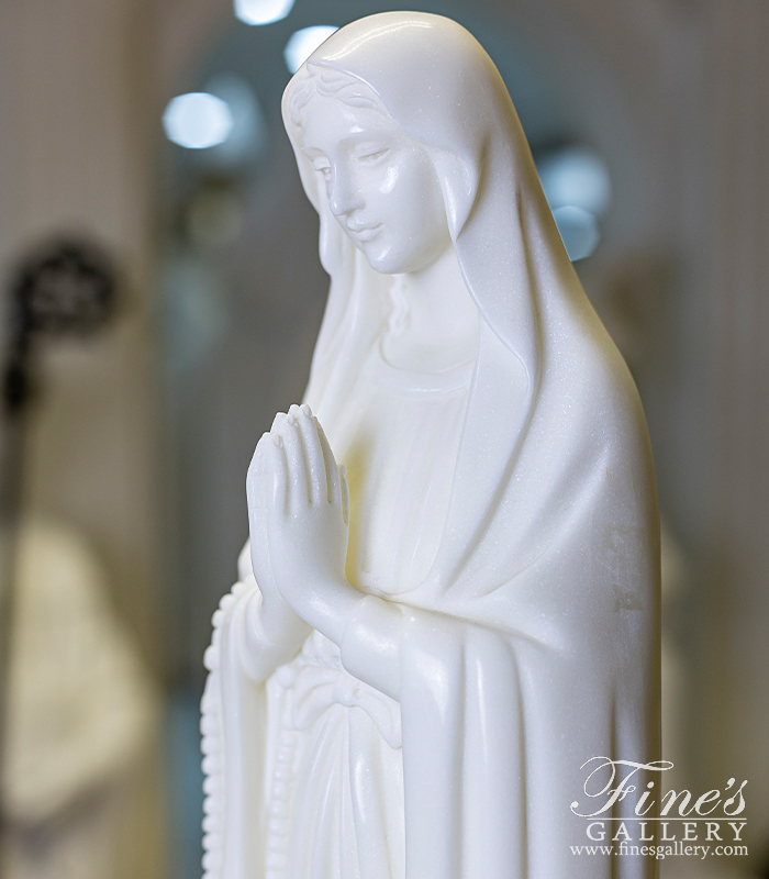 Marble Statues  - Our Lady Of Lourdes Marble Statue - Desktop Size - MS-1408